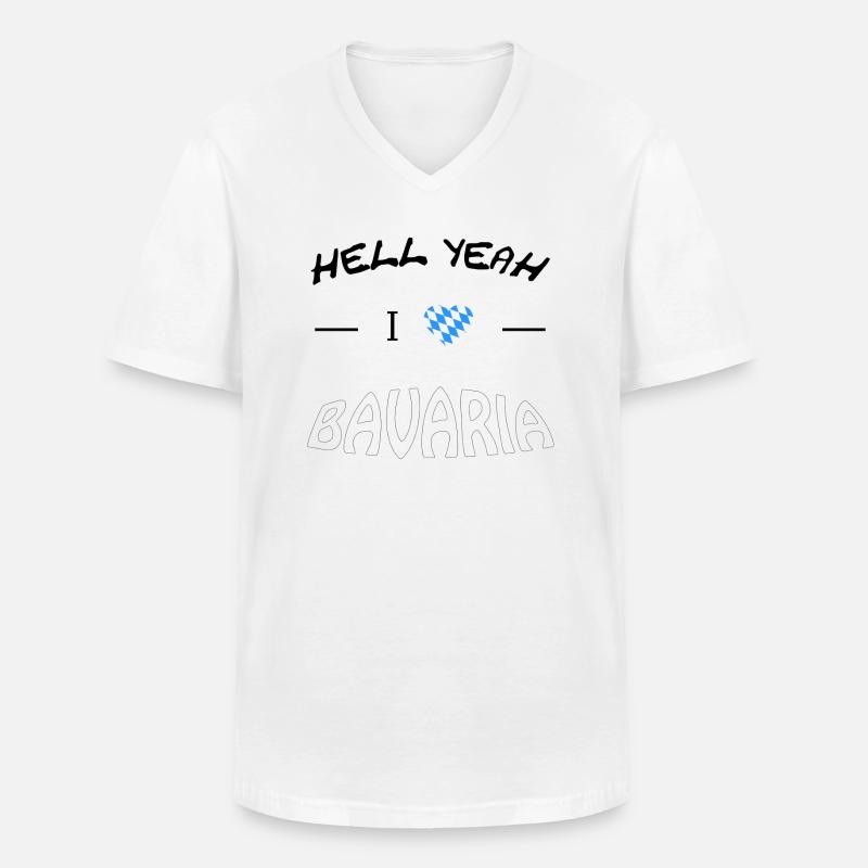 Hell Yeah i love Bavaria - Männer-T-Shirt mit V-Ausschnitt - Weiß