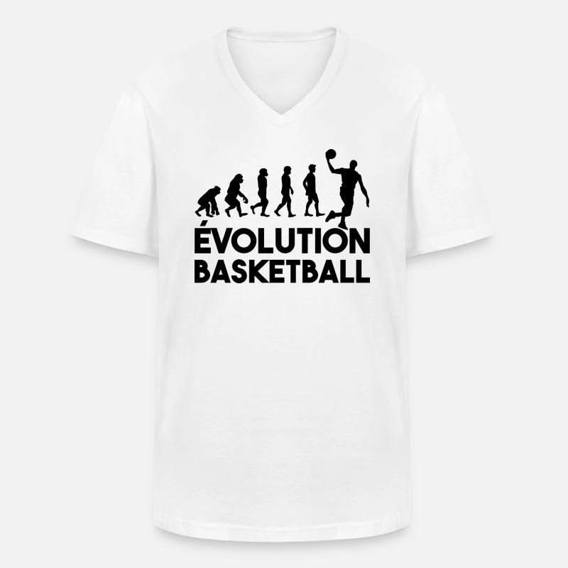 Basketball-Evolution - Männer-T-Shirt mit V-Ausschnitt - Weiß