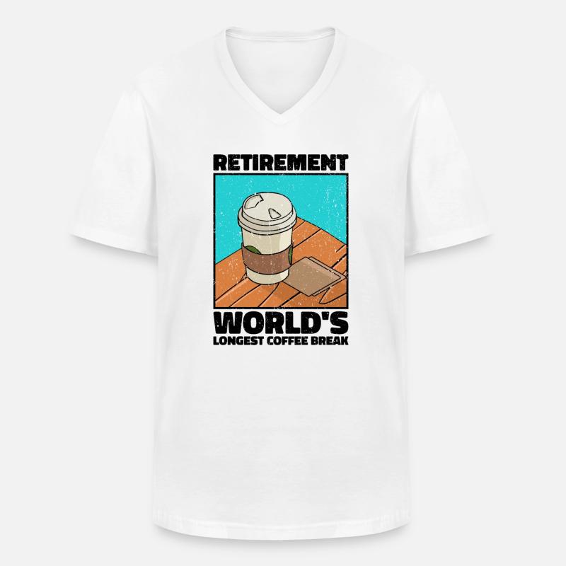 Rente: Längste Kaffeepause der Welt - Männer-T-Shirt mit V-Ausschnitt - Weiß