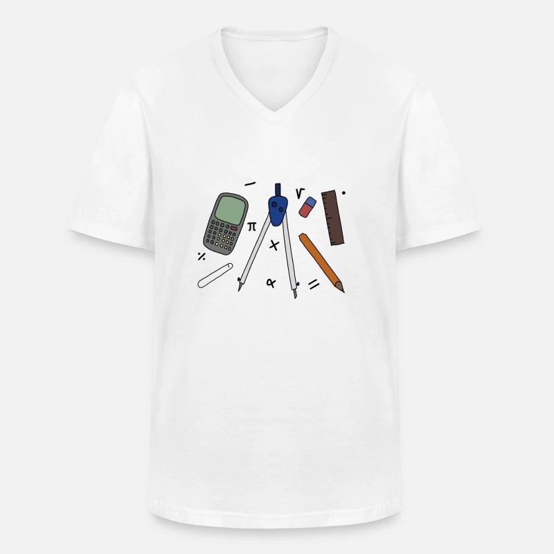 Mathelehrer - Männer-T-Shirt mit V-Ausschnitt - Weiß