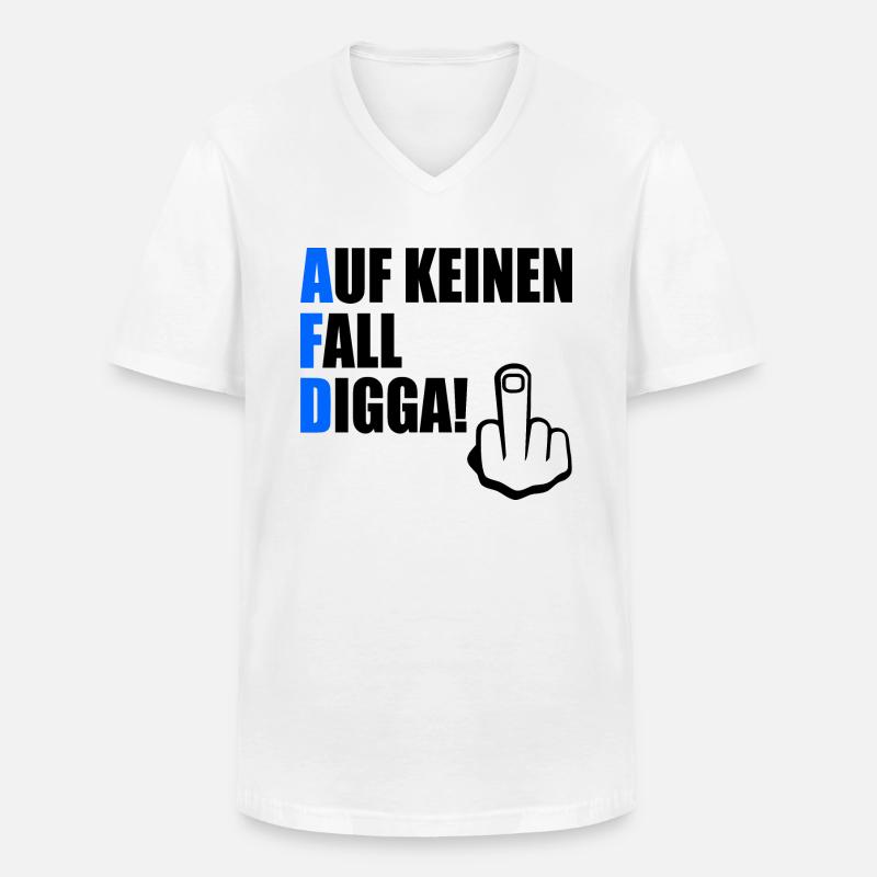 auf keinen fall digga - Männer-T-Shirt mit V-Ausschnitt - Weiß