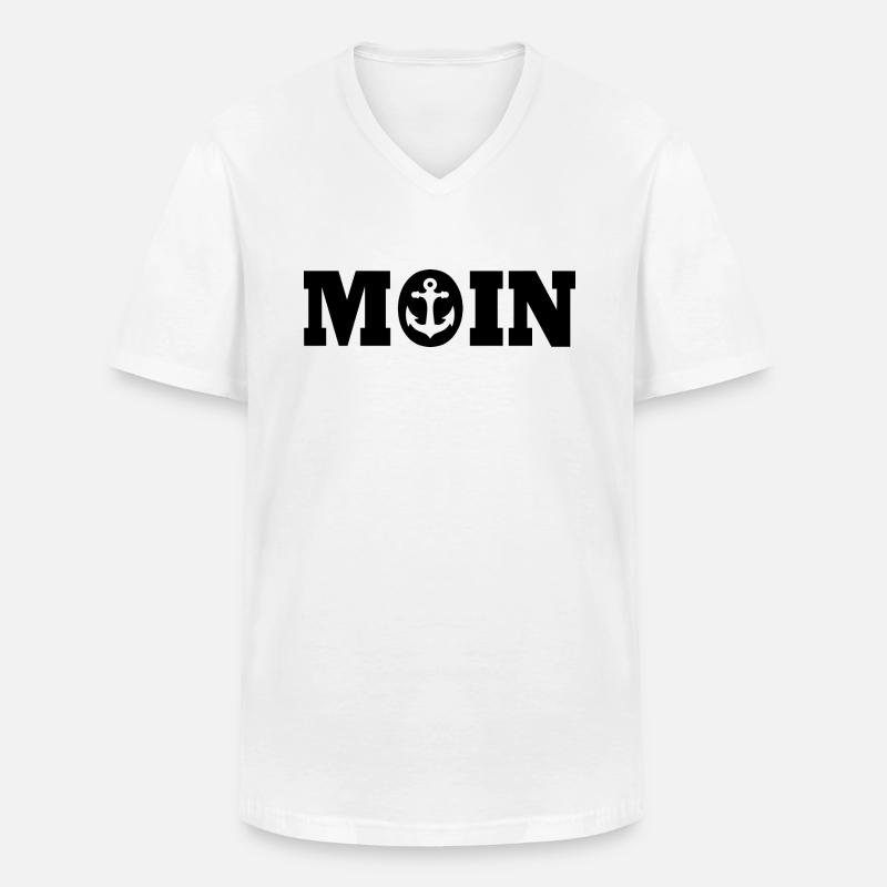 Moin - Männer-T-Shirt mit V-Ausschnitt - Weiß