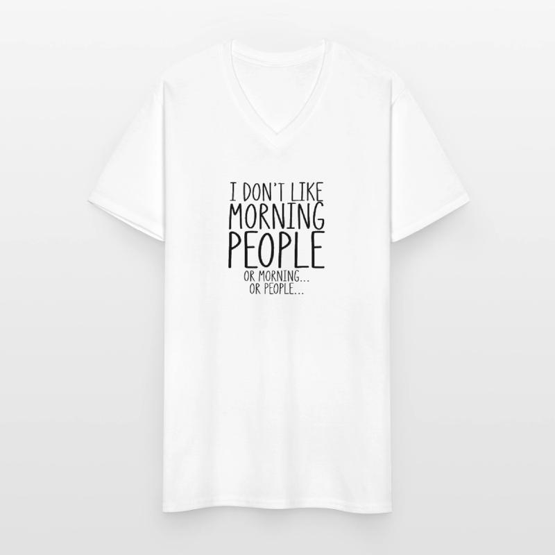 Sarkastische mögen keine Morgenmenschen oder Morgen oder Männer-T-Shirt mit V-Ausschnitt