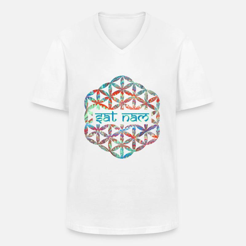 mantra dat nam e 72 - Männer-T-Shirt mit V-Ausschnitt - Weiß
