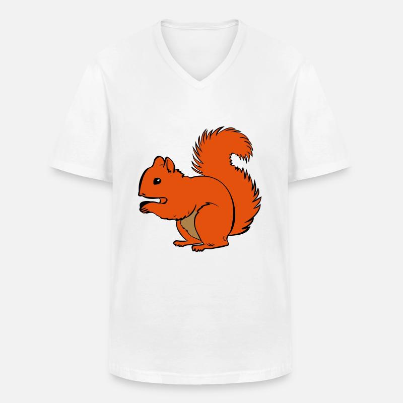 Eichhörnchen - Männer-T-Shirt mit V-Ausschnitt - Weiß