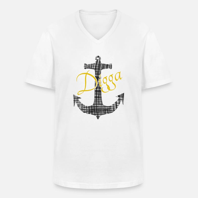 Anker Digga Gold - Männer-T-Shirt mit V-Ausschnitt - Weiß