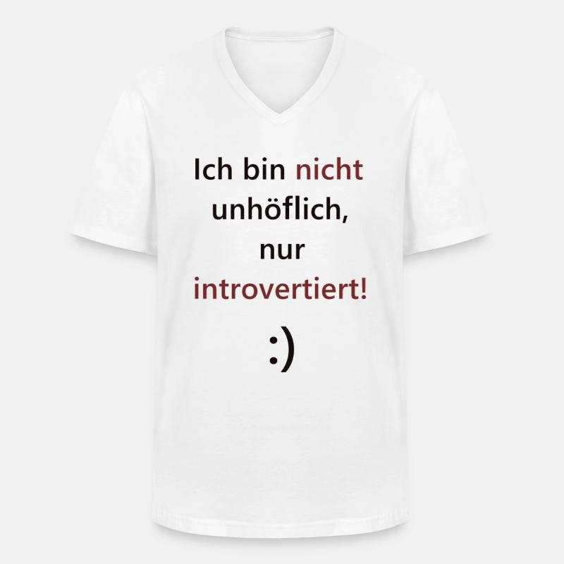 Introvertiert und stolz - Männer-T-Shirt mit V-Ausschnitt - Weiß