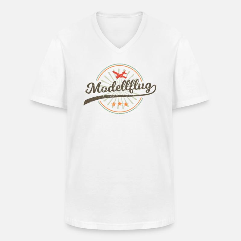 Modellflug Modellbauer Flugzeug Geschenk Retro - Männer-T-Shirt mit V-Ausschnitt - Weiß