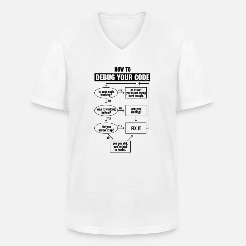 Programmiercode Codierung Lustiges Debug-Geschenk - Männer-T-Shirt mit V-Ausschnitt - Weiß
