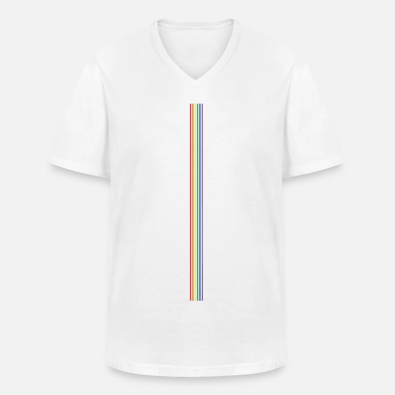 Pride Stripes - Männer-T-Shirt mit V-Ausschnitt - Weiß