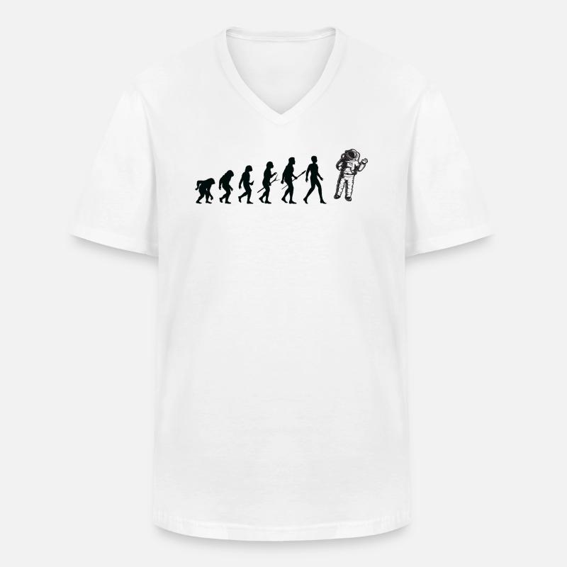 Evolution Raum - Männer-T-Shirt mit V-Ausschnitt - Weiß