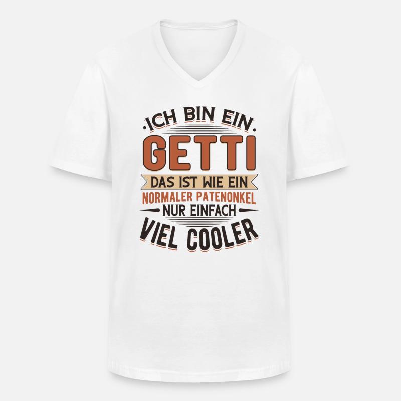 Getti Patenonkel Taufpate - Männer-T-Shirt mit V-Ausschnitt - Weiß