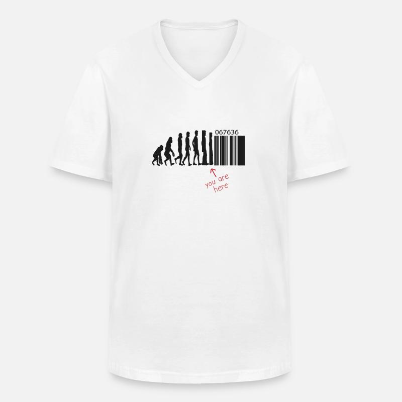 Evolution - Barcode - Transhumanism - Technology Men's V-Neck T-Shirt