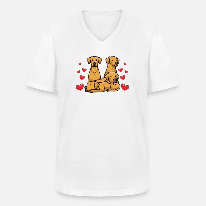 Rhodesian Ridgeback Hund - Männer-T-Shirt mit V-Ausschnitt - Weiß