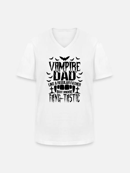 Vampire Dad Halloween - Men's V-Neck T-Shirt - white
