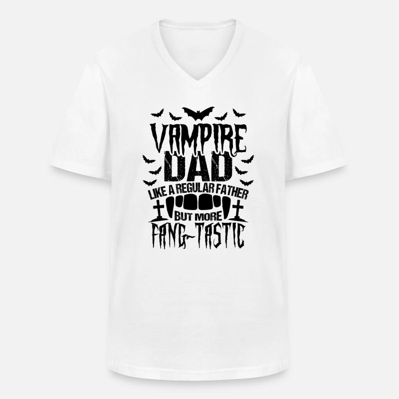 Vampire Dad Halloween - Men's V-Neck T-Shirt - white
