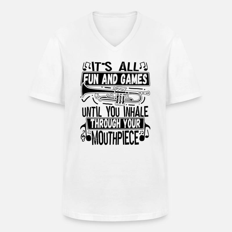Trompeter Trompete Instrument Blechblasmusik - Männer-T-Shirt mit V-Ausschnitt - Weiß