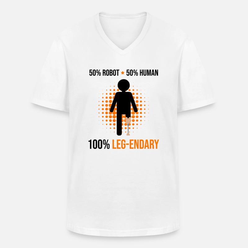 Beinprothesendesign und Beinprothesen - Männer-T-Shirt mit V-Ausschnitt - Weiß