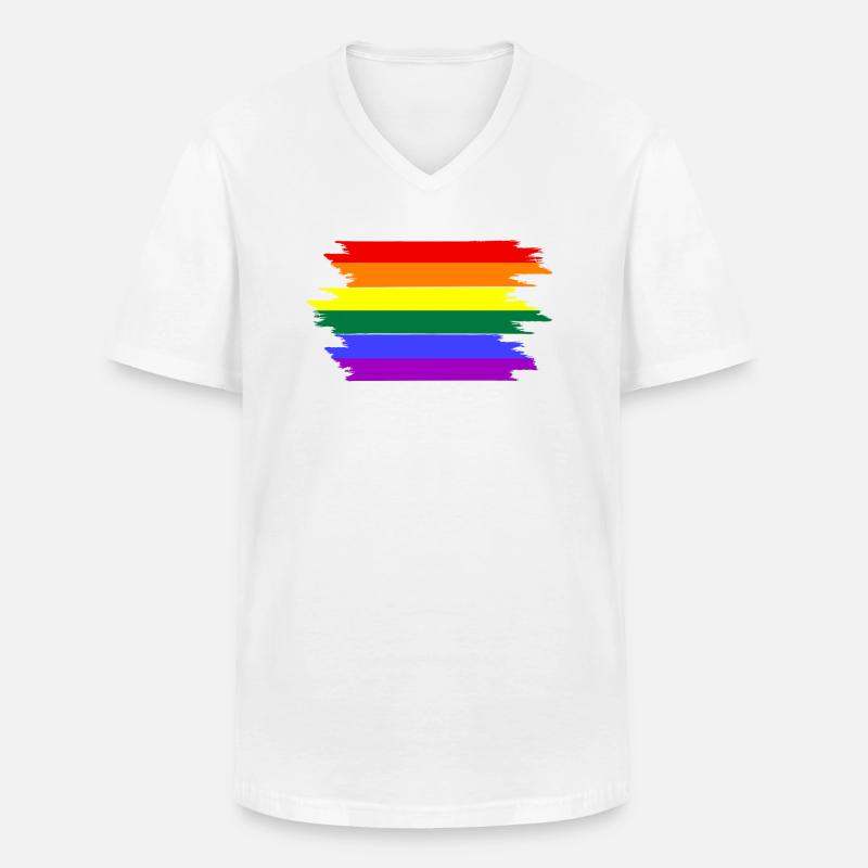 Pride Month, Regenbogen - Männer-T-Shirt mit V-Ausschnitt - Weiß