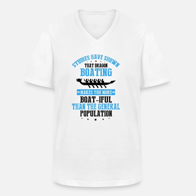 Drachenboot Trainer und Drachenboot - Männer-T-Shirt mit V-Ausschnitt - Weiß