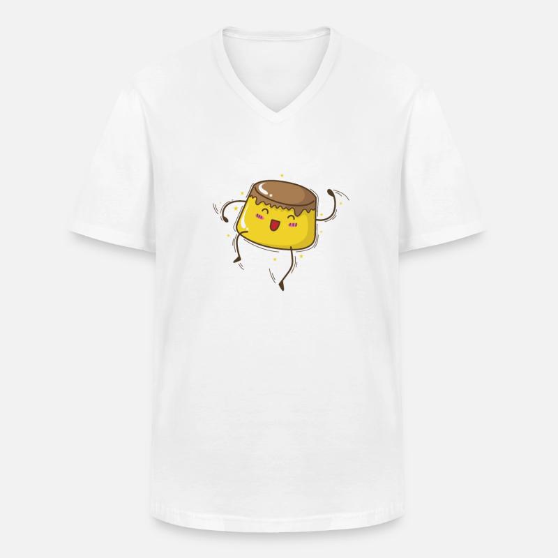 Pudding rennt Nachspeise - Männer-T-Shirt mit V-Ausschnitt - Weiß