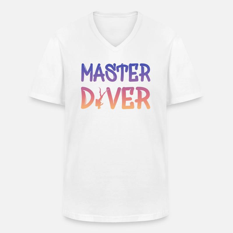 Master Diver - Männer-T-Shirt mit V-Ausschnitt - Weiß