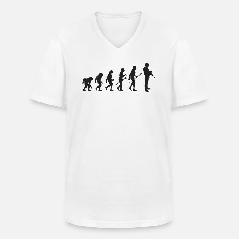 Entwicklung der Armee - Männer-T-Shirt mit V-Ausschnitt - Weiß