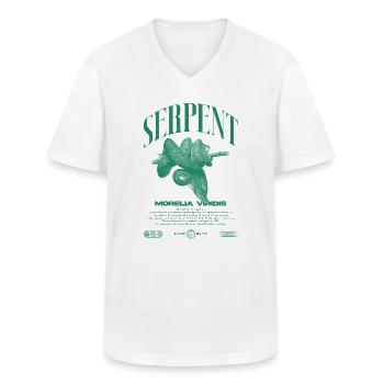 Grüner Baum Python Modern Reptile Keeper Streetwear - Männer-T-Shirt mit V-Ausschnitt - Weiß - Vorne - AI Model Male 185 light (185cm)