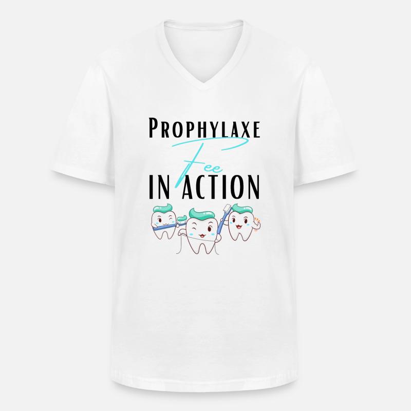 Propyhlaxe Fee Prophylaxe Assistentin ZMF - Männer-T-Shirt mit V-Ausschnitt - Weiß