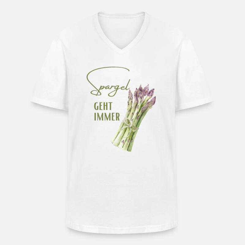 Spargel geht immer Spargelesser - Männer-T-Shirt mit V-Ausschnitt - Weiß