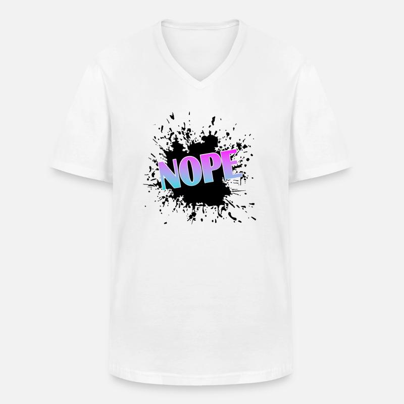 Nope - Männer-T-Shirt mit V-Ausschnitt - Weiß