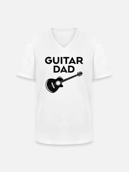 Guitar Dad - Men's V-Neck T-Shirt - white