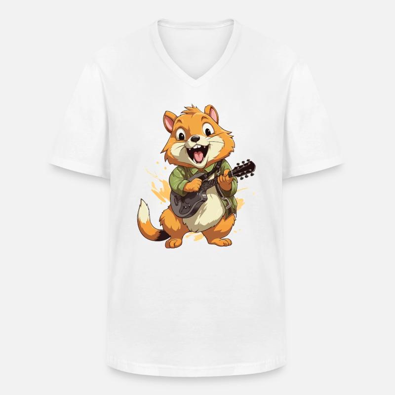 Harmonische Eichhörnchen-Serenade - Männer-T-Shirt mit V-Ausschnitt - Weiß