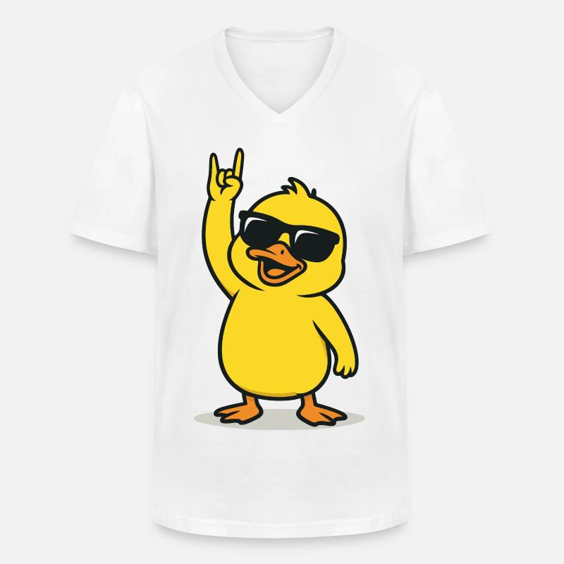 Rockin' Chick - Männer-T-Shirt mit V-Ausschnitt - Weiß
