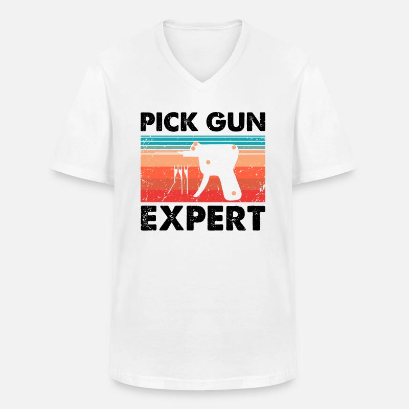Lockpicking Experte Aufsperrdienst Schloss Design - Männer-T-Shirt mit V-Ausschnitt - Weiß