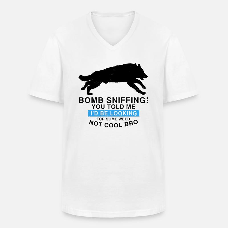 Design Deutscher Schäferhund Polizei Design - Männer-T-Shirt mit V-Ausschnitt - Weiß