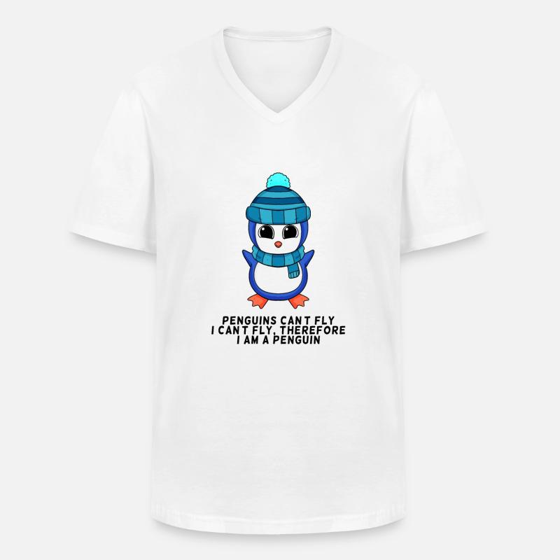 Ich bin ein Pinguin - Männer-T-Shirt mit V-Ausschnitt - Weiß