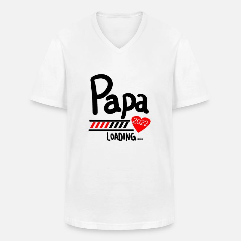 Papa Loading 2022 - Männer-T-Shirt mit V-Ausschnitt - Weiß