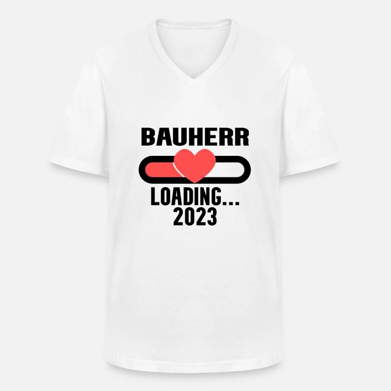 Bauherr 2023 Loading - Männer-T-Shirt mit V-Ausschnitt - Weiß