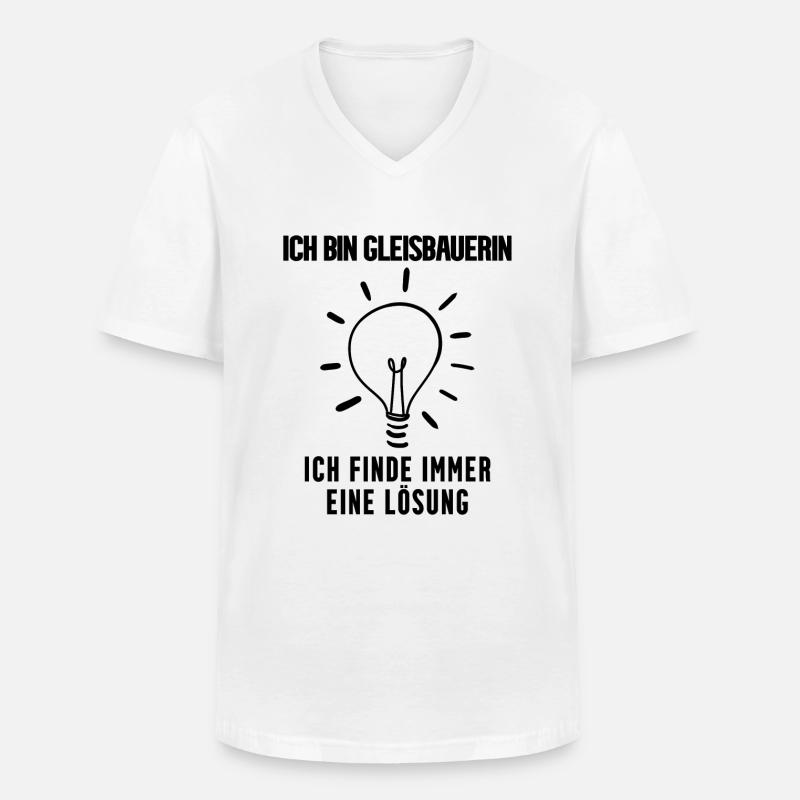Gleisbauerin Beruf - Männer-T-Shirt mit V-Ausschnitt - Weiß