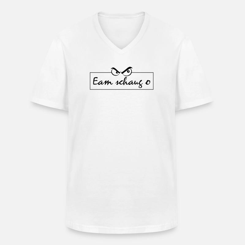 Eam schaug o - Männer-T-Shirt mit V-Ausschnitt - Weiß