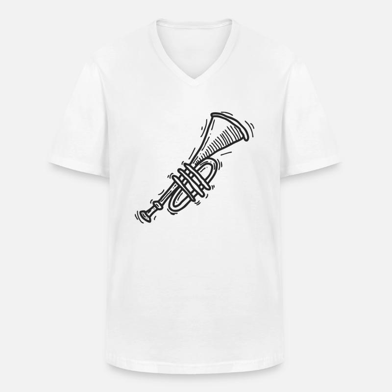 Trompete - Männer-T-Shirt mit V-Ausschnitt - Weiß