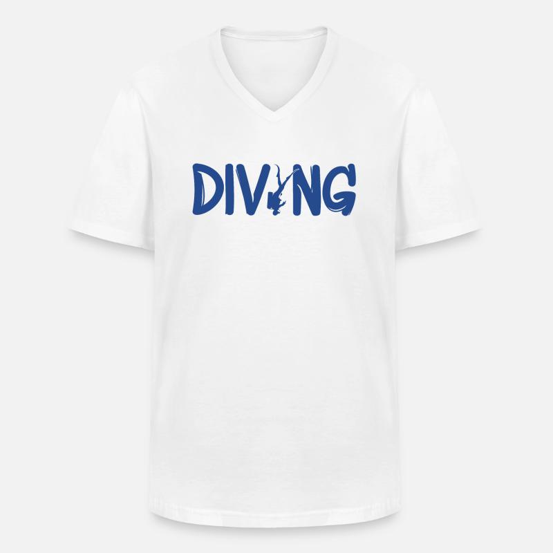 Tauchen - Männer-T-Shirt mit V-Ausschnitt - Weiß
