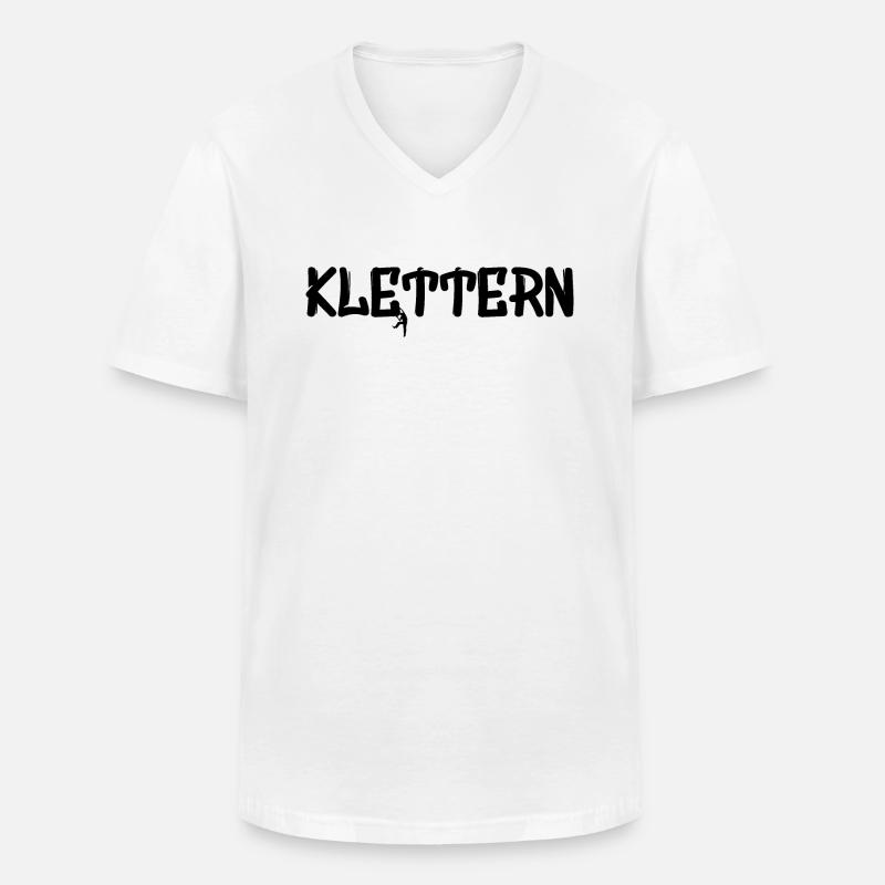 Klettern - Männer-T-Shirt mit V-Ausschnitt - Weiß