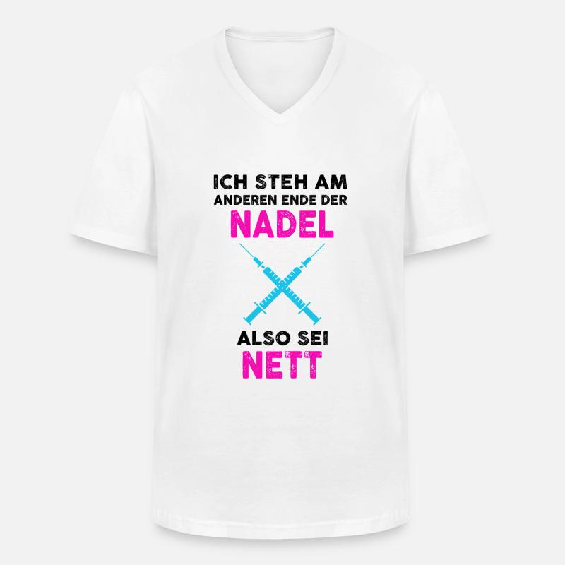 Arzthelferin Krankenschwester Geschenk - Männer-T-Shirt mit V-Ausschnitt - Weiß
