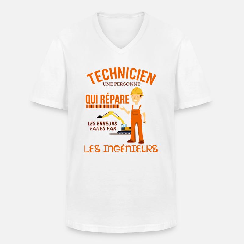 Technikerhemd • Wartung • Geschenk - Männer-T-Shirt mit V-Ausschnitt - Weiß