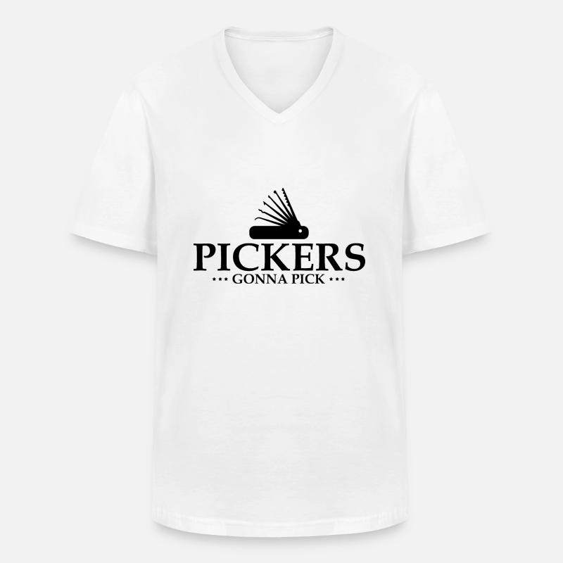 Lockpicking Lock Picking Aufsperrdienst Designs - Männer-T-Shirt mit V-Ausschnitt - Weiß