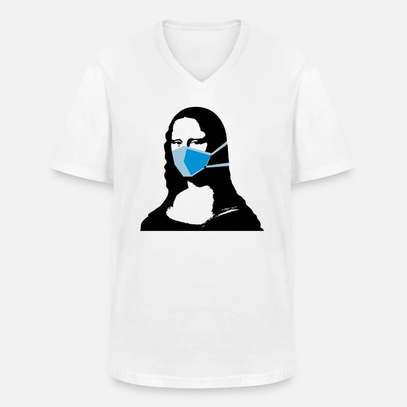 Eingeschränkte Mona Lisa 1 - Männer-T-Shirt mit V-Ausschnitt - Weiß