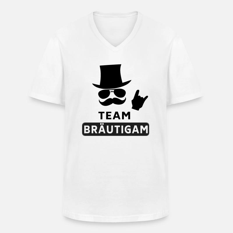 Poltern - Männer-T-Shirt mit V-Ausschnitt - Weiß