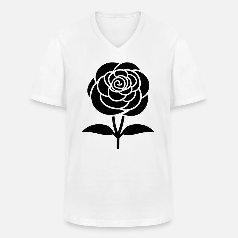 Blume - Männer-T-Shirt mit V-Ausschnitt - Weiß
